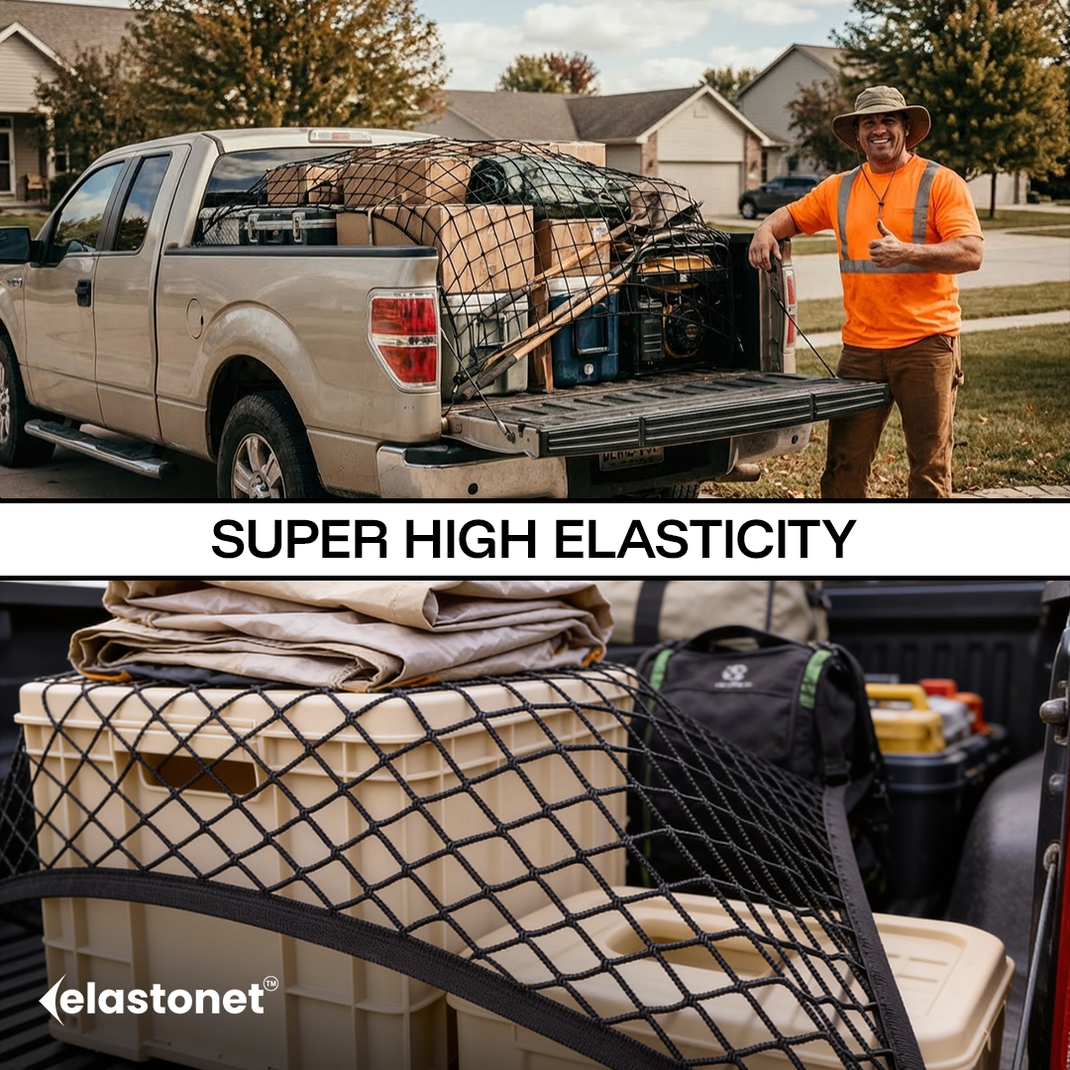 Elastonet™ Elastic Cargo Net - Heavy Duty Secure Load Restraint